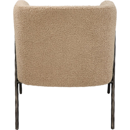 Jacobsen Shearling Accent Chair by Uttermost. Made from fabric, foam, plywood, iron in a modern style.