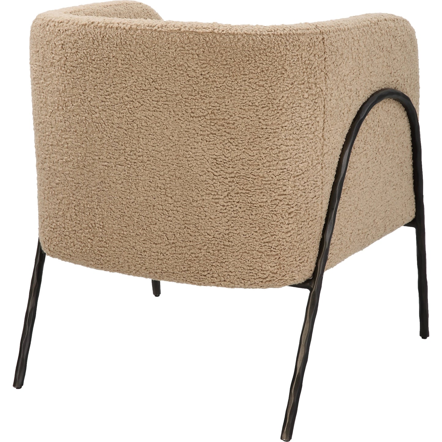 013 SI-1981326 | Additional Silo | Jacobsen Shearling Accent Chair by Uttermost. Made from fabric, foam, plywood, iron in a modern style.
