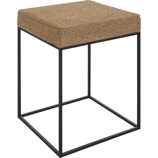 Laramie Accent Table by Uttermost. Made from mdf, iron, rope in a cottage & farmhouse style.
