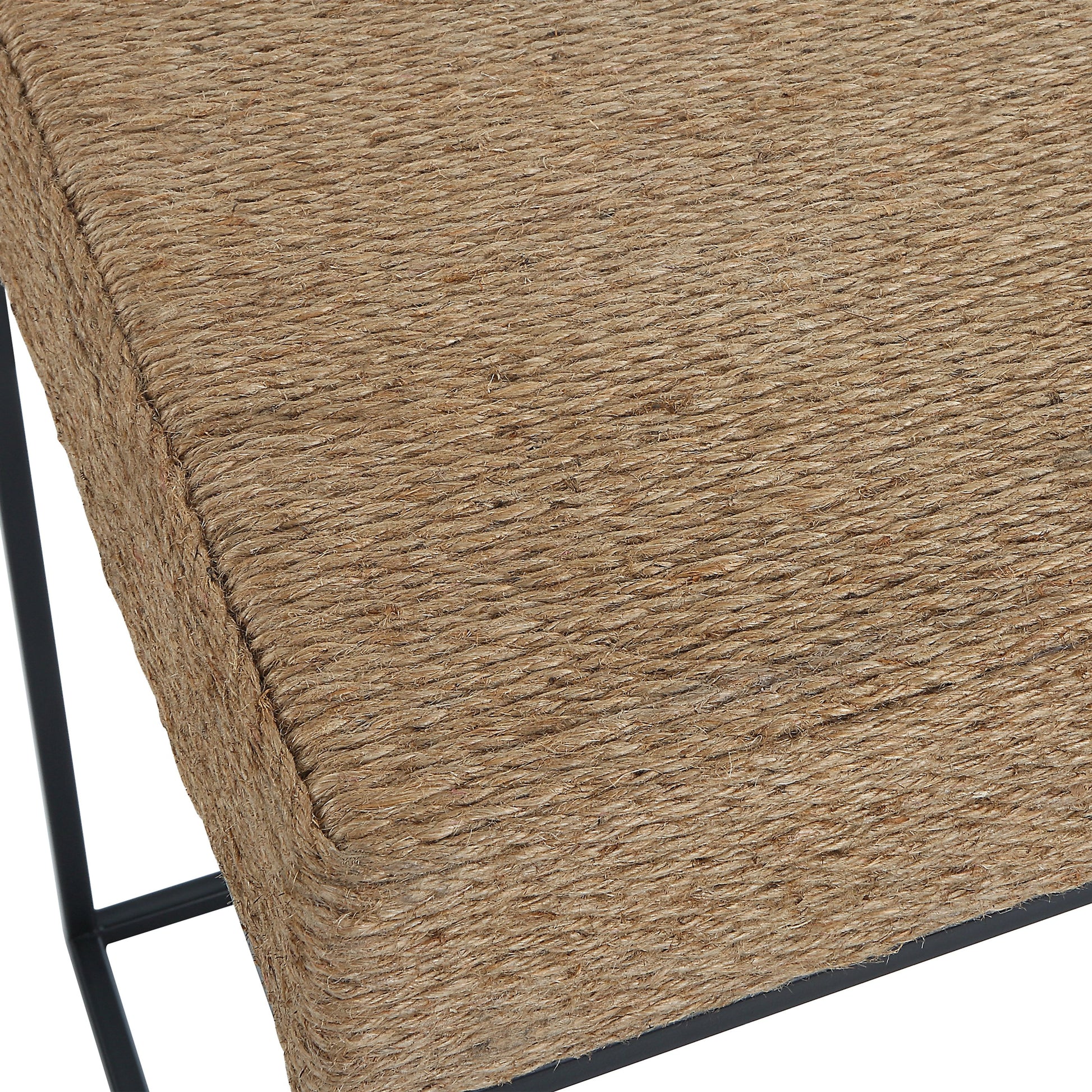 Laramie Accent Table by Uttermost. Made from mdf, iron, rope in a cottage & farmhouse style.