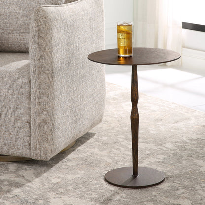 Industria Accent Table by Uttermost in bronze. Made from iron in a modern style.
