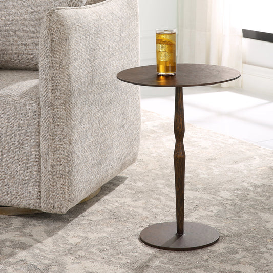 Industria Accent Table by Uttermost in bronze. Made from iron in a modern style.