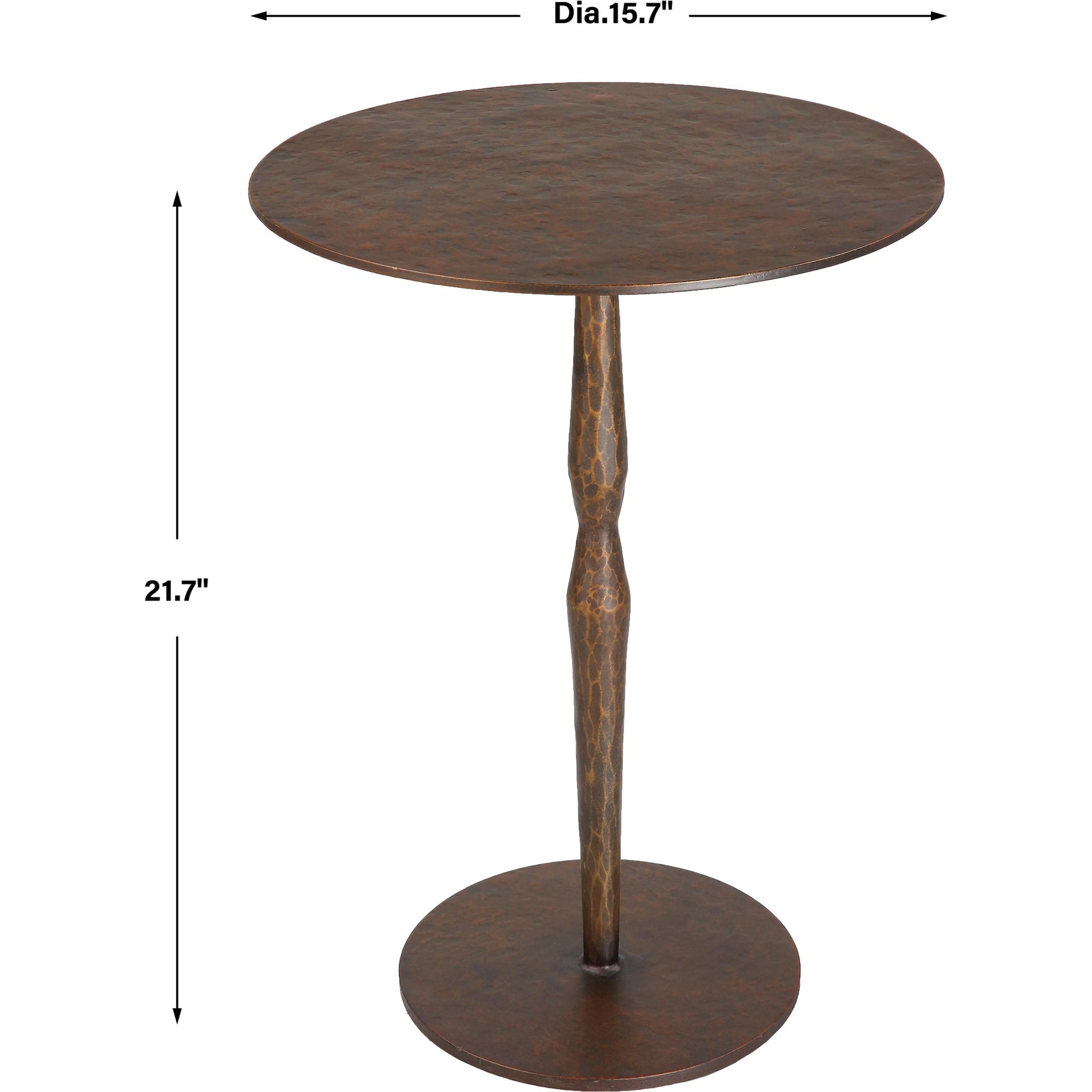 Industria Accent Table by Uttermost in bronze. Made from iron in a modern style.