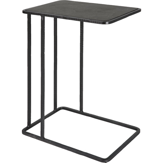 Cavern Accent Table by Uttermost in polished bluestone, iron. Made from iron blue stone plywood in a modern style.