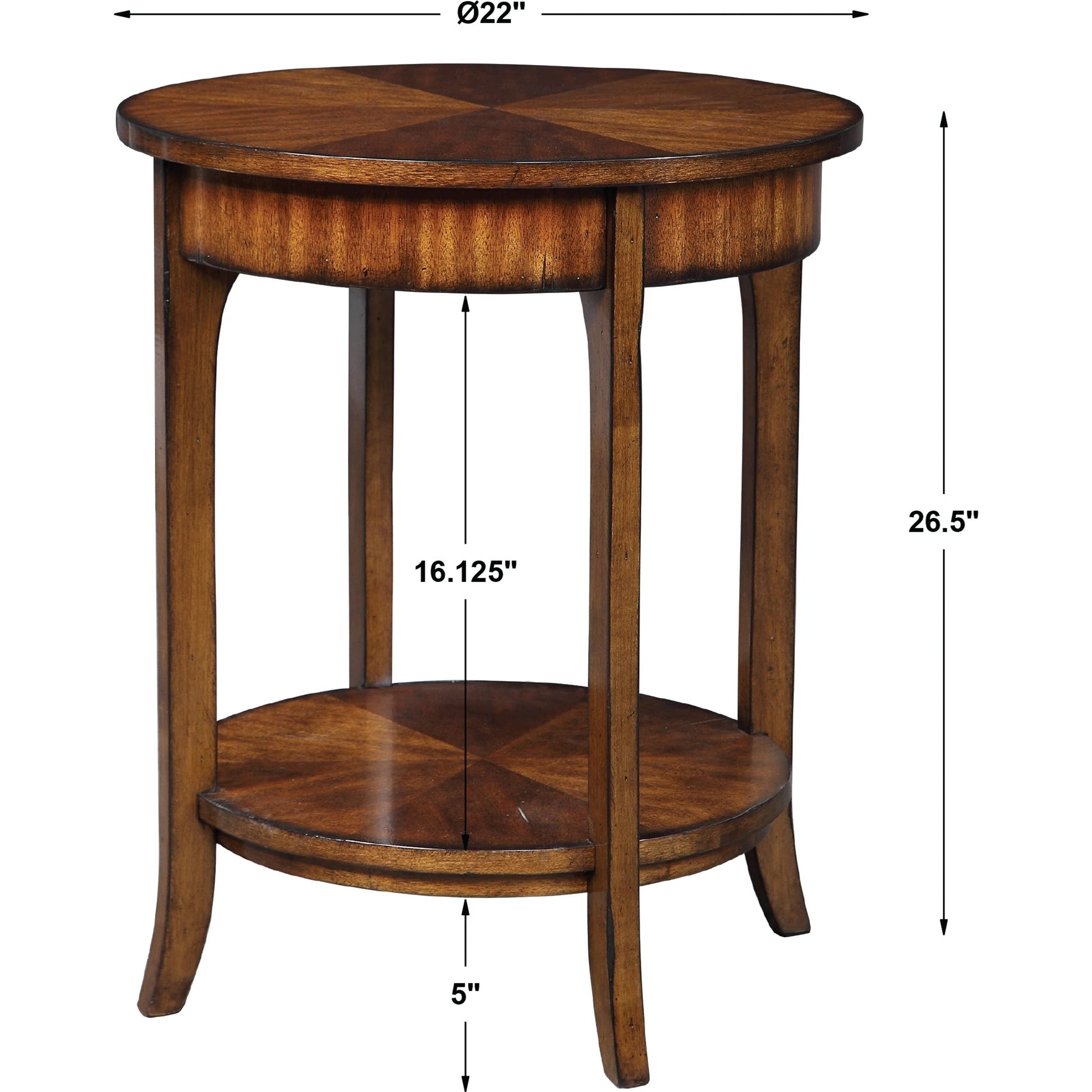Carmel Round Lamp Table by Uttermost. Made from particle board, solid wood, veneer in a modern style.