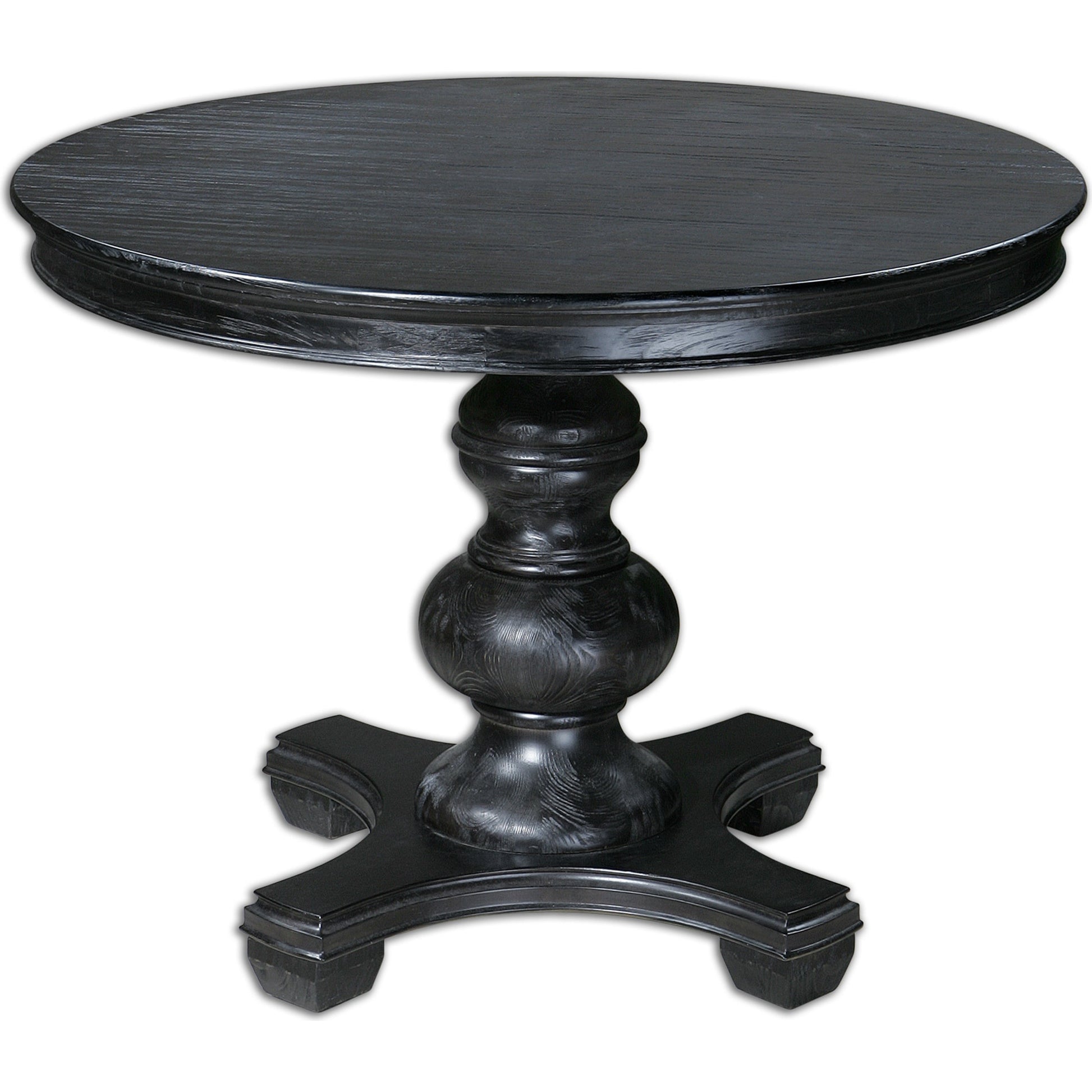 Brynmore Round Table by Uttermost. Made from wood, mdf, pu leather in a cottage & farmhouse style.