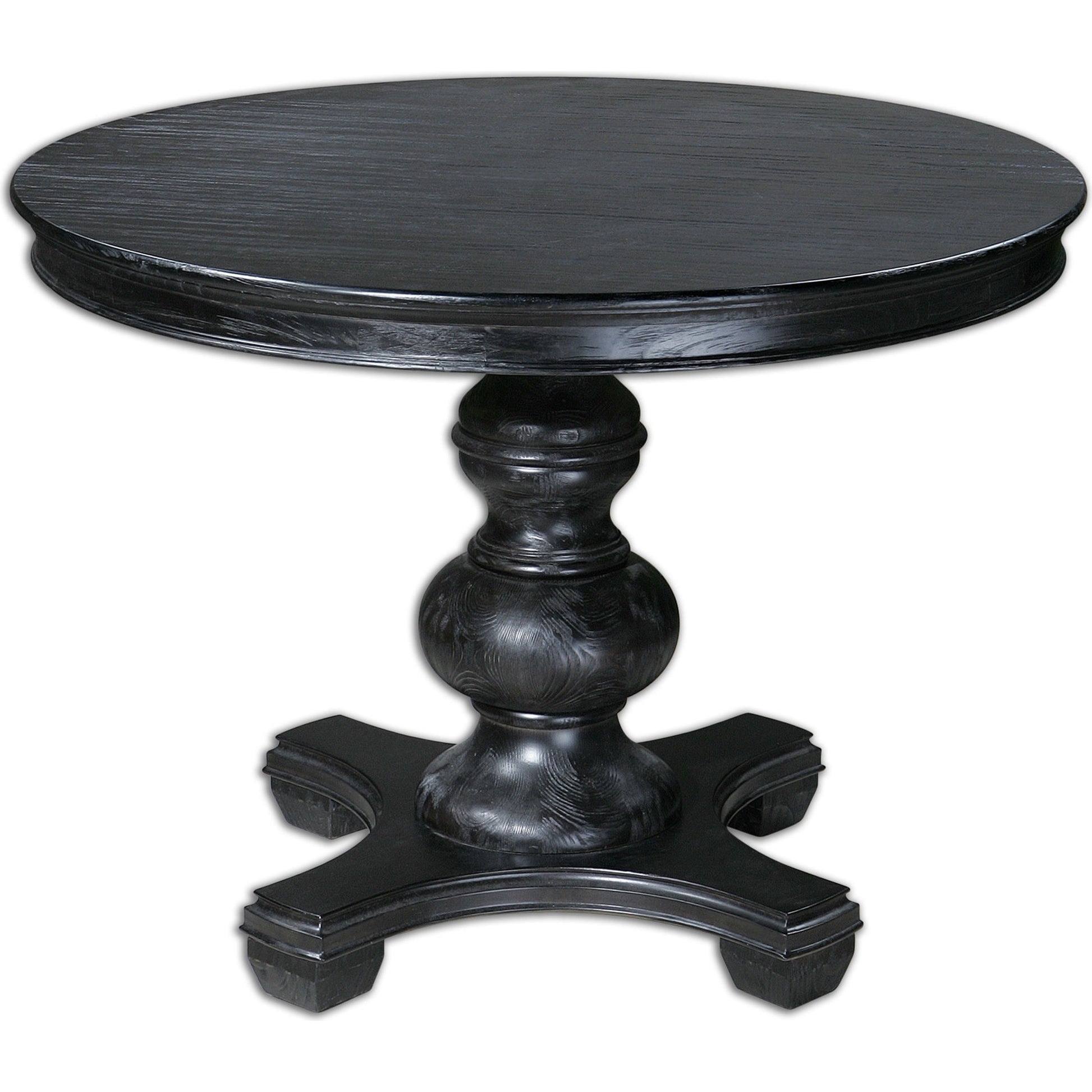 Brynmore Round Table by Uttermost. Made from wood, mdf, pu leather in a cottage & farmhouse style.