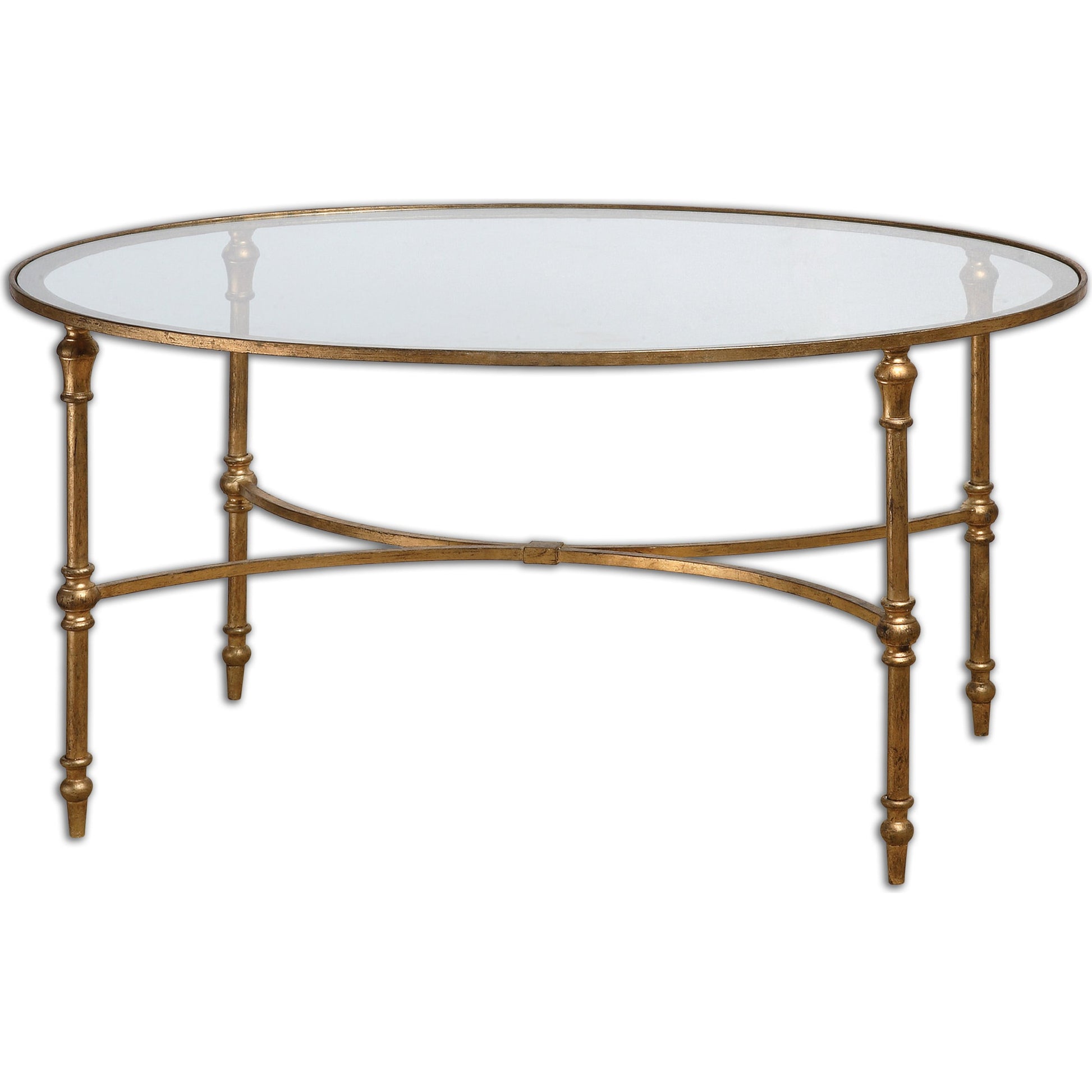 Vitya Glass Coffee Table by Uttermost. Made from metal, tempered glass in a modern style.