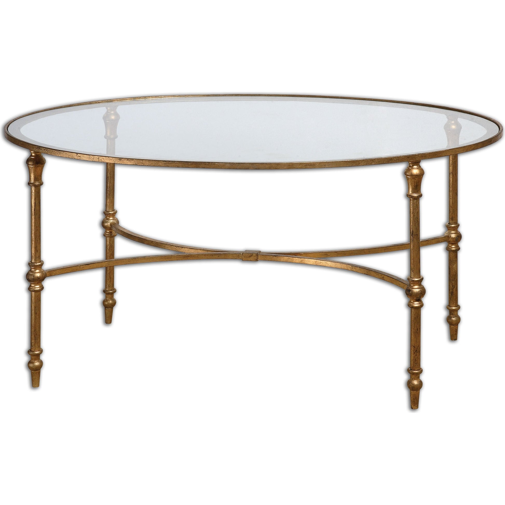 Vitya Glass Coffee Table by Uttermost. Made from metal, tempered glass in a modern style.