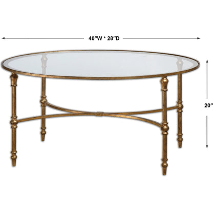Vitya Glass Coffee Table by Uttermost. Made from metal, tempered glass in a modern style.