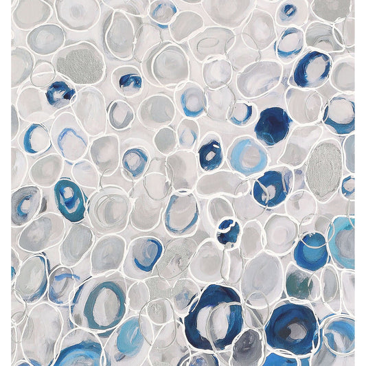 Blue Bubbles Wall Decor by Moe's Home Collection in multi. Made from acrylic on canvas, plastic frame in a modern style.