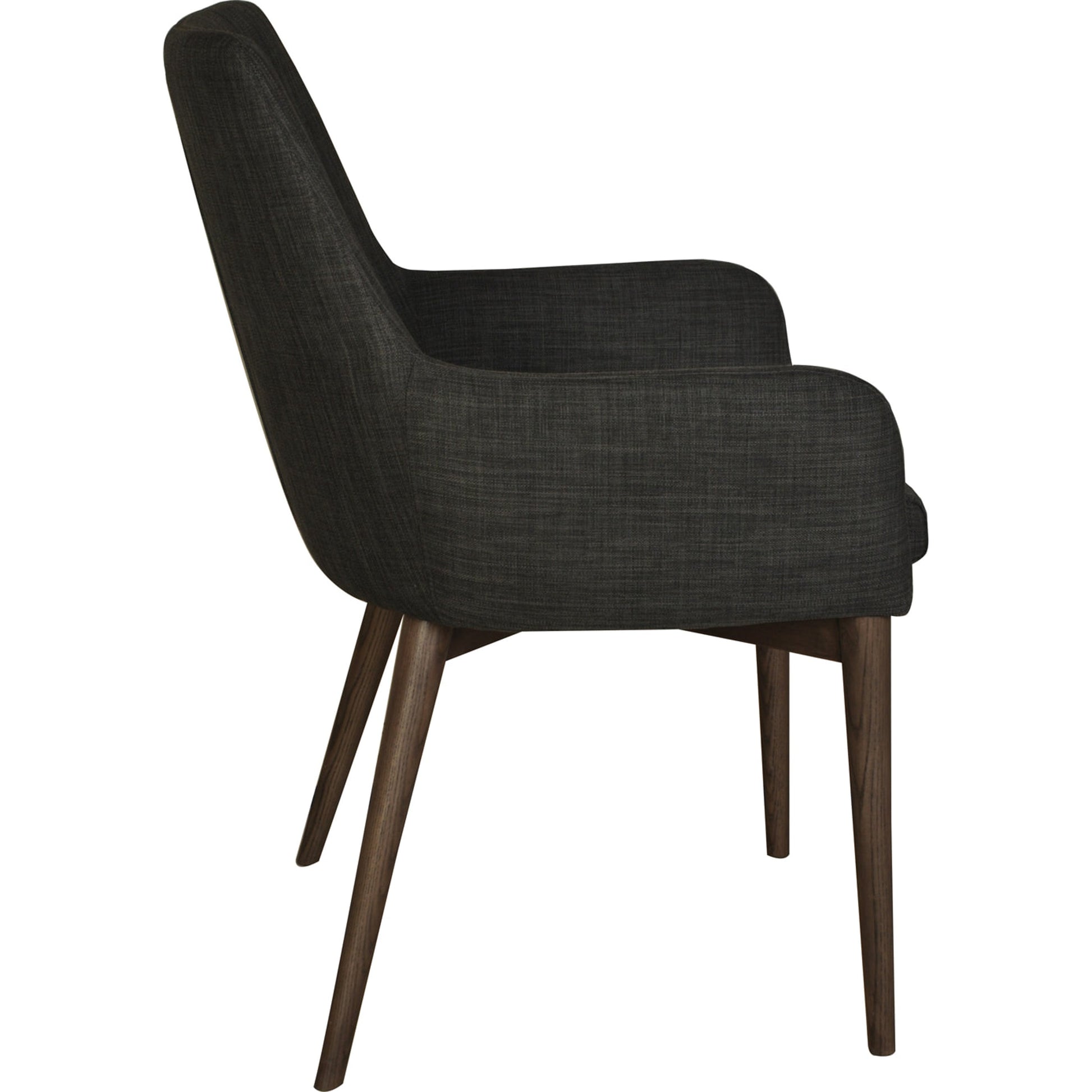 Reid Dining Chair by LH Imports in dark gray. Made from fabric in a modern style.