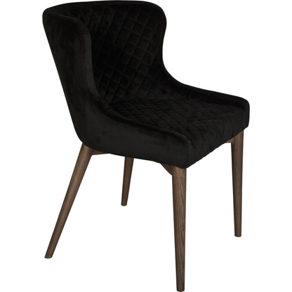 Mila Dining Chair by LH Imports in black velvet. Made from fabric in a modern style.