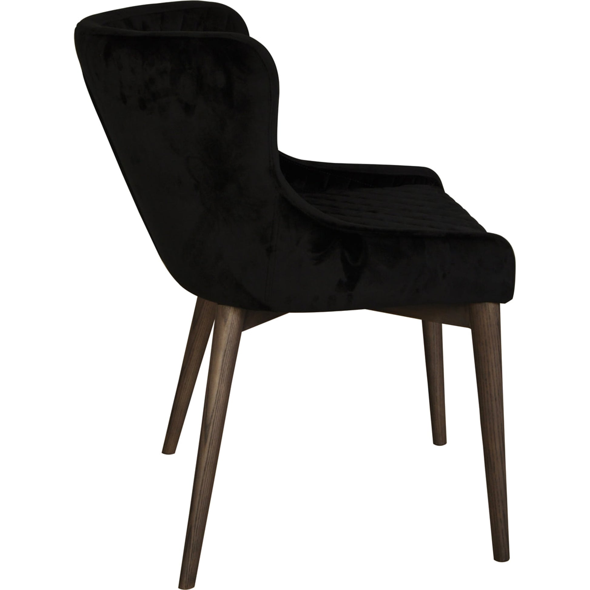 Mila Dining Chair by LH Imports in black velvet. Made from fabric in a modern style.