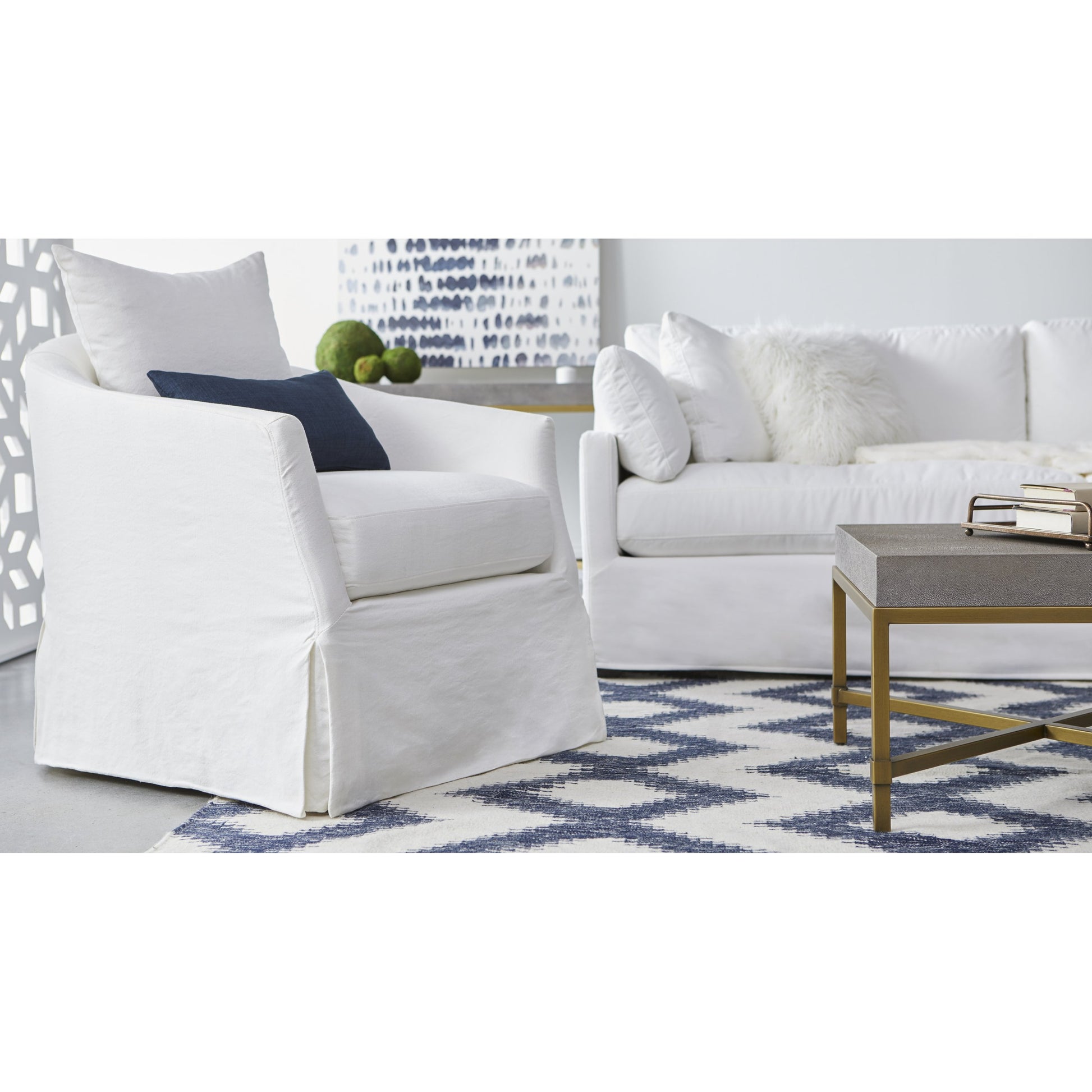 Faye Slipcover Swivel Club Chair by Essentials For Living. Made from unique in a transitional style.