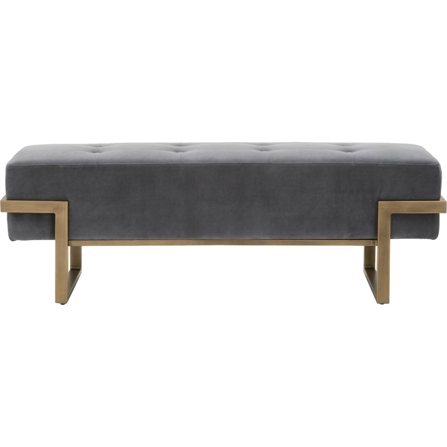 001 SR-387221 | Primary Silo | Fiona Upholstered Bench by Essentials For Living in blush gray velvet, brass. Made from metal, 100% polyester in a transitional style.