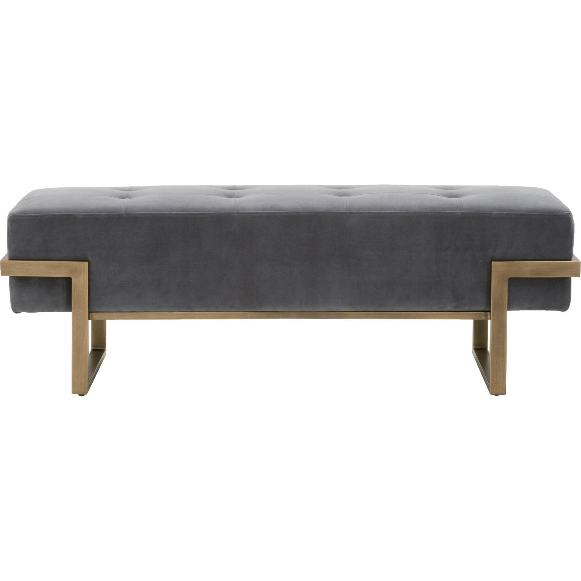 Fiona Upholstered Bench by Essentials For Living in blush gray velvet, brass. Made from metal, 100% polyester in a transitional style.