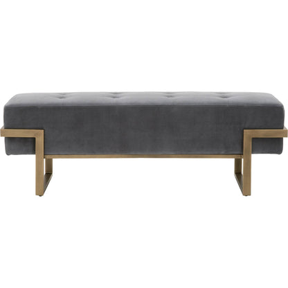 Fiona Upholstered Bench by Essentials For Living in blush gray velvet, brass. Made from metal, 100% polyester in a transitional style.