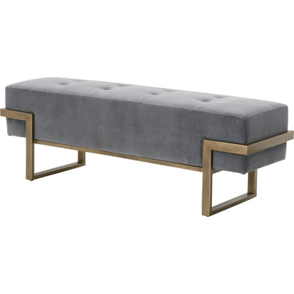 Fiona Upholstered Bench by Essentials For Living in blush gray velvet, brass. Made from metal, 100% polyester in a transitional style.