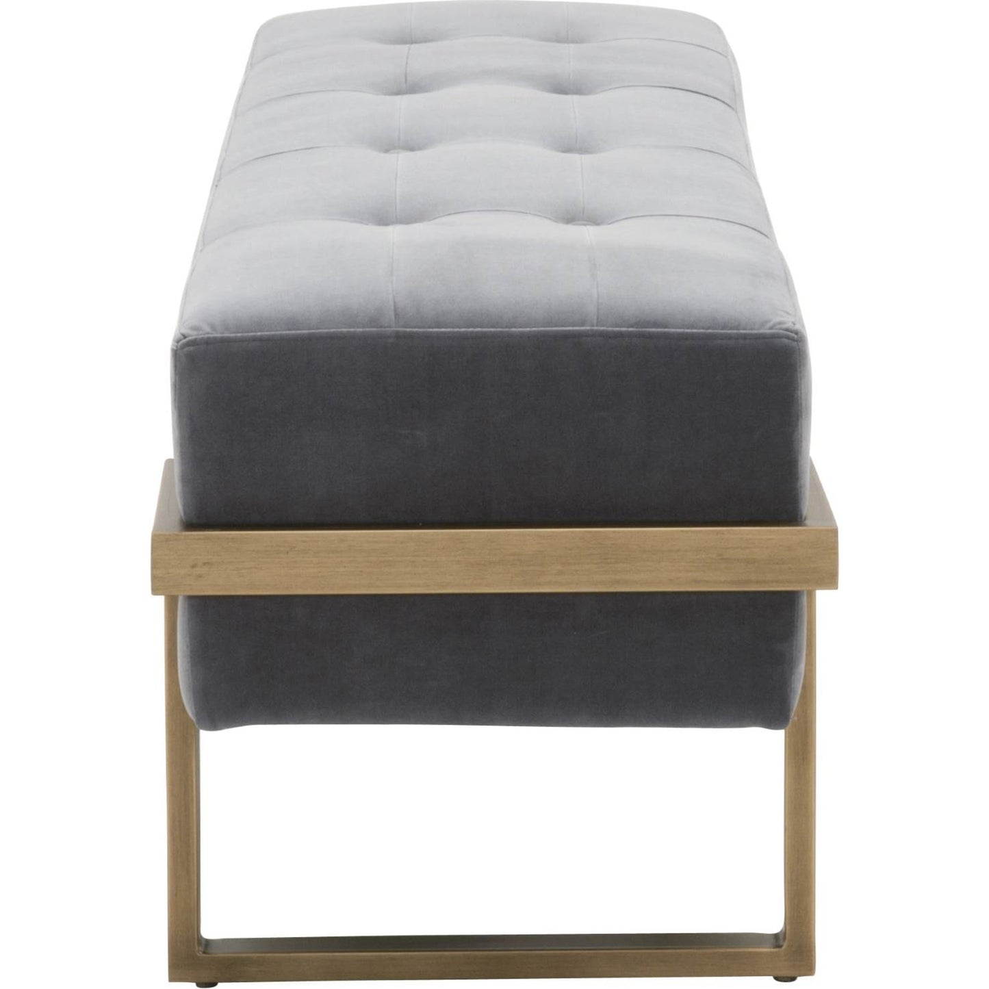 002 SR-387221 | Additional Silo | Fiona Upholstered Bench by Essentials For Living in blush gray velvet, brass. Made from metal, 100% polyester in a transitional style.