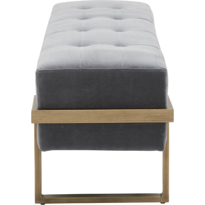 Fiona Upholstered Bench by Essentials For Living in blush gray velvet, brass. Made from metal, 100% polyester in a transitional style.