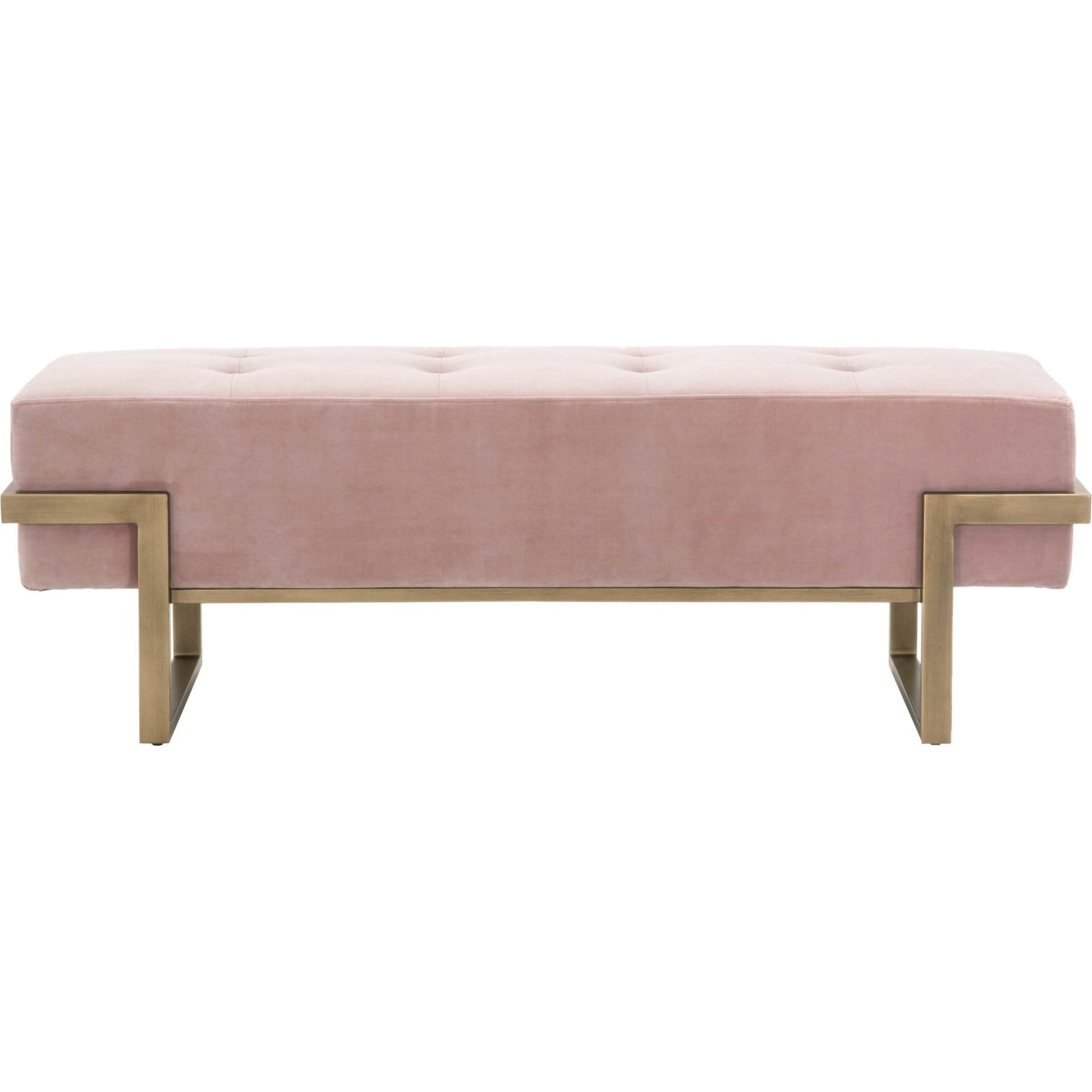 Fiona Upholstered Bench by Essentials For Living in blush gray velvet, brass. Made from metal, 100% polyester in a transitional style.