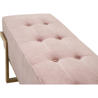 Fiona Upholstered Bench by Essentials For Living in blush gray velvet, brass. Made from metal, 100% polyester in a transitional style.