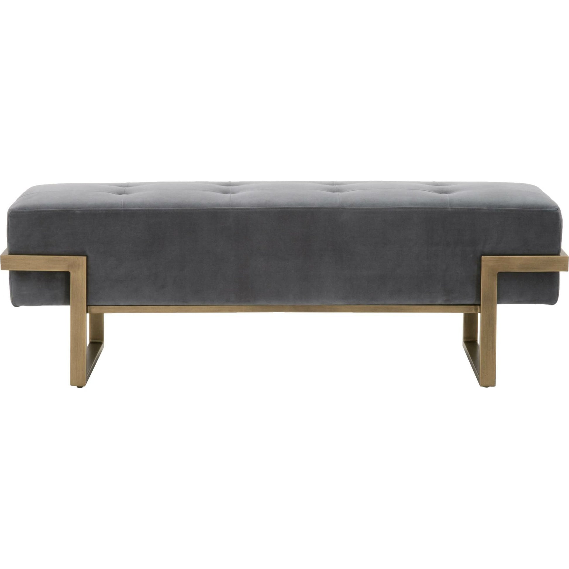 Fiona Upholstered Bench by Essentials For Living in blush gray velvet, brass. Made from metal, 100% polyester in a transitional style.