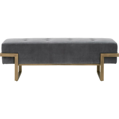 Fiona Upholstered Bench by Essentials For Living in blush gray velvet, brass. Made from metal, 100% polyester in a transitional style.