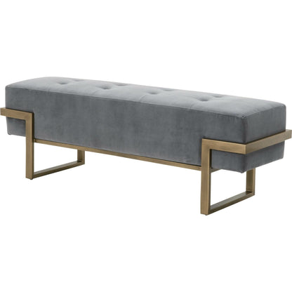 Fiona Upholstered Bench by Essentials For Living in blush gray velvet, brass. Made from metal, 100% polyester in a transitional style.