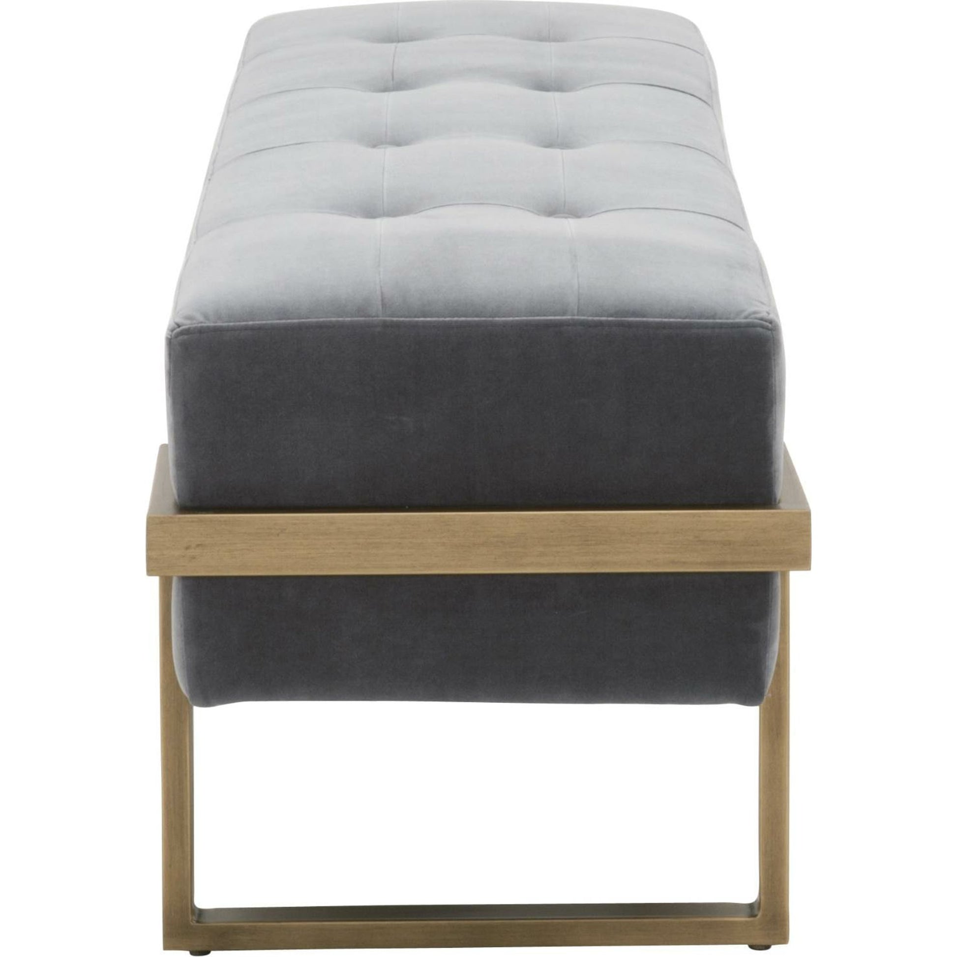 Fiona Upholstered Bench by Essentials For Living in blush gray velvet, brass. Made from metal, 100% polyester in a transitional style.