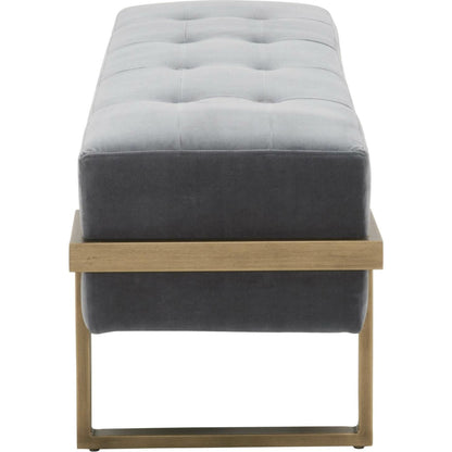 Fiona Upholstered Bench by Essentials For Living in blush gray velvet, brass. Made from metal, 100% polyester in a transitional style.