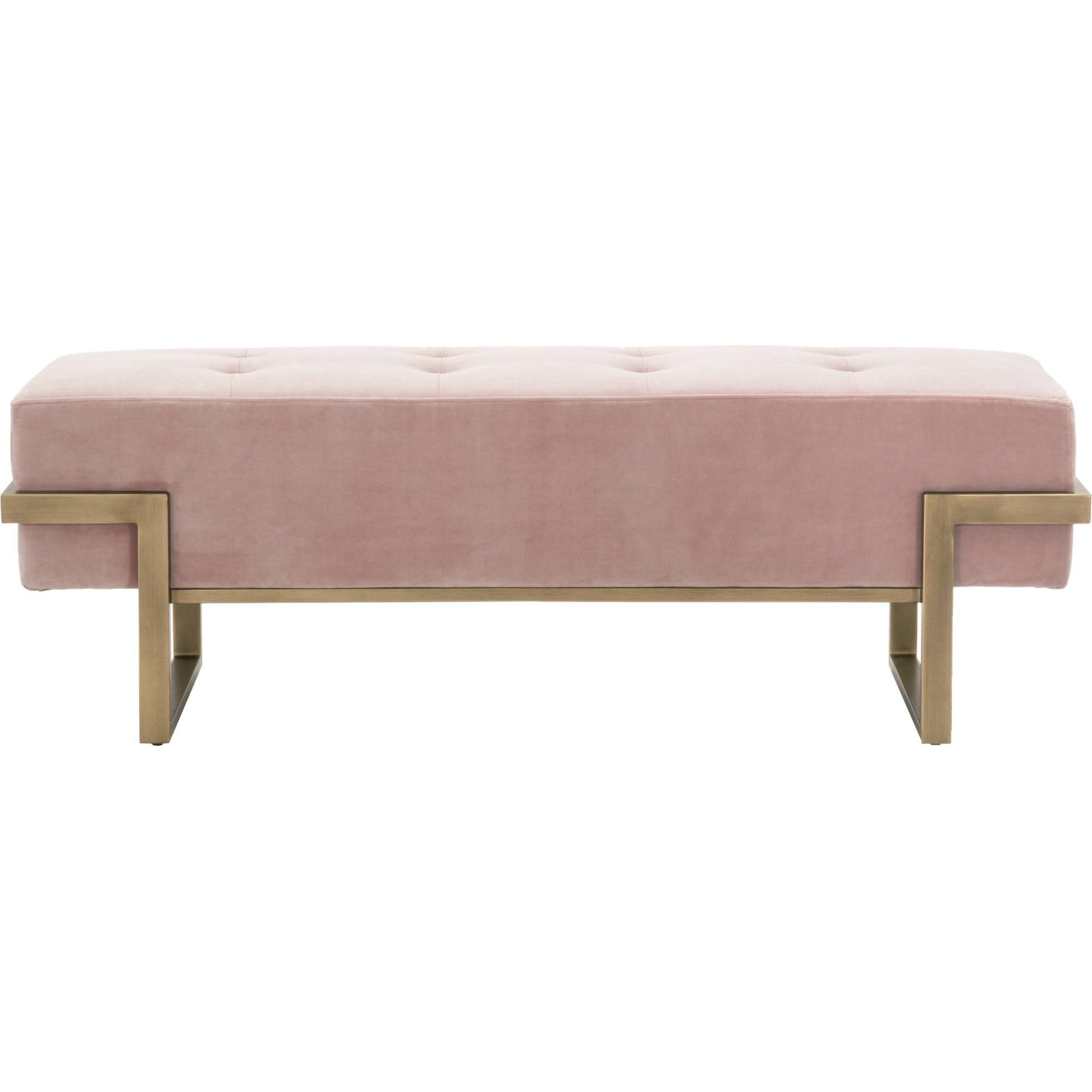 Fiona Upholstered Bench by Essentials For Living in blush gray velvet, brass. Made from metal, 100% polyester in a transitional style.