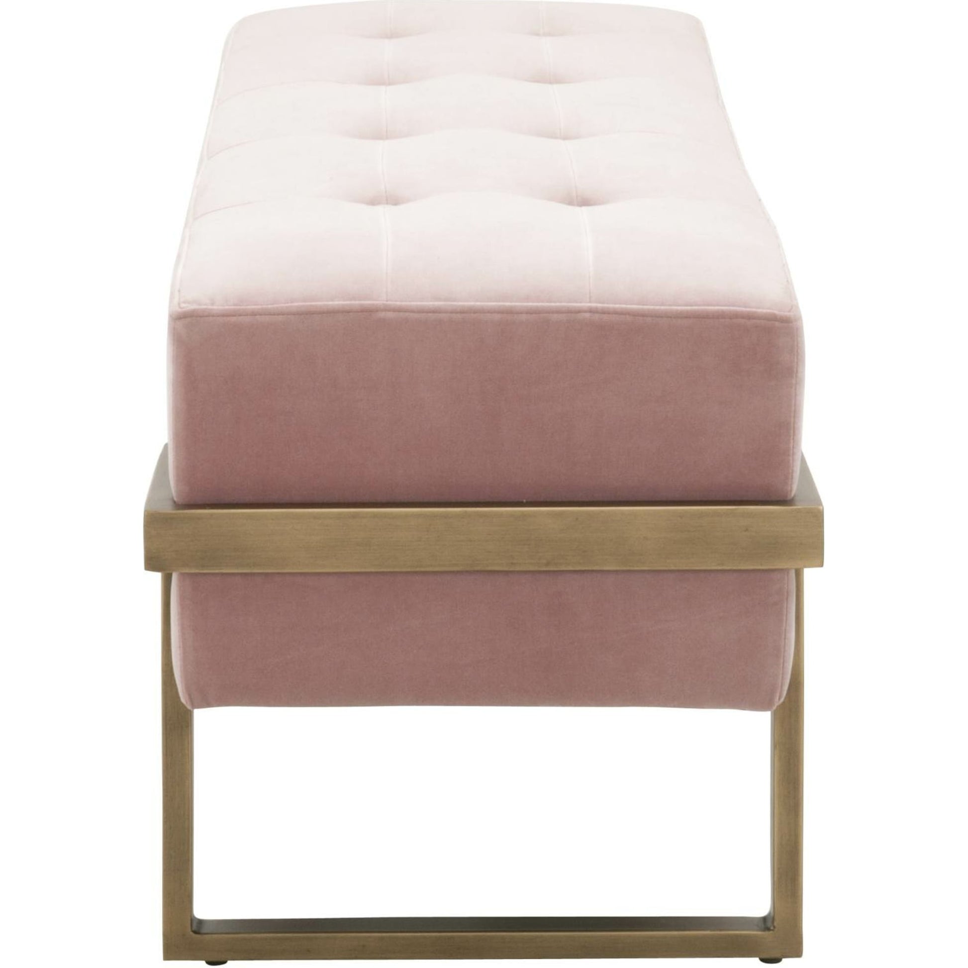 Fiona Upholstered Bench by Essentials For Living in blush gray velvet, brass. Made from metal, 100% polyester in a transitional style.