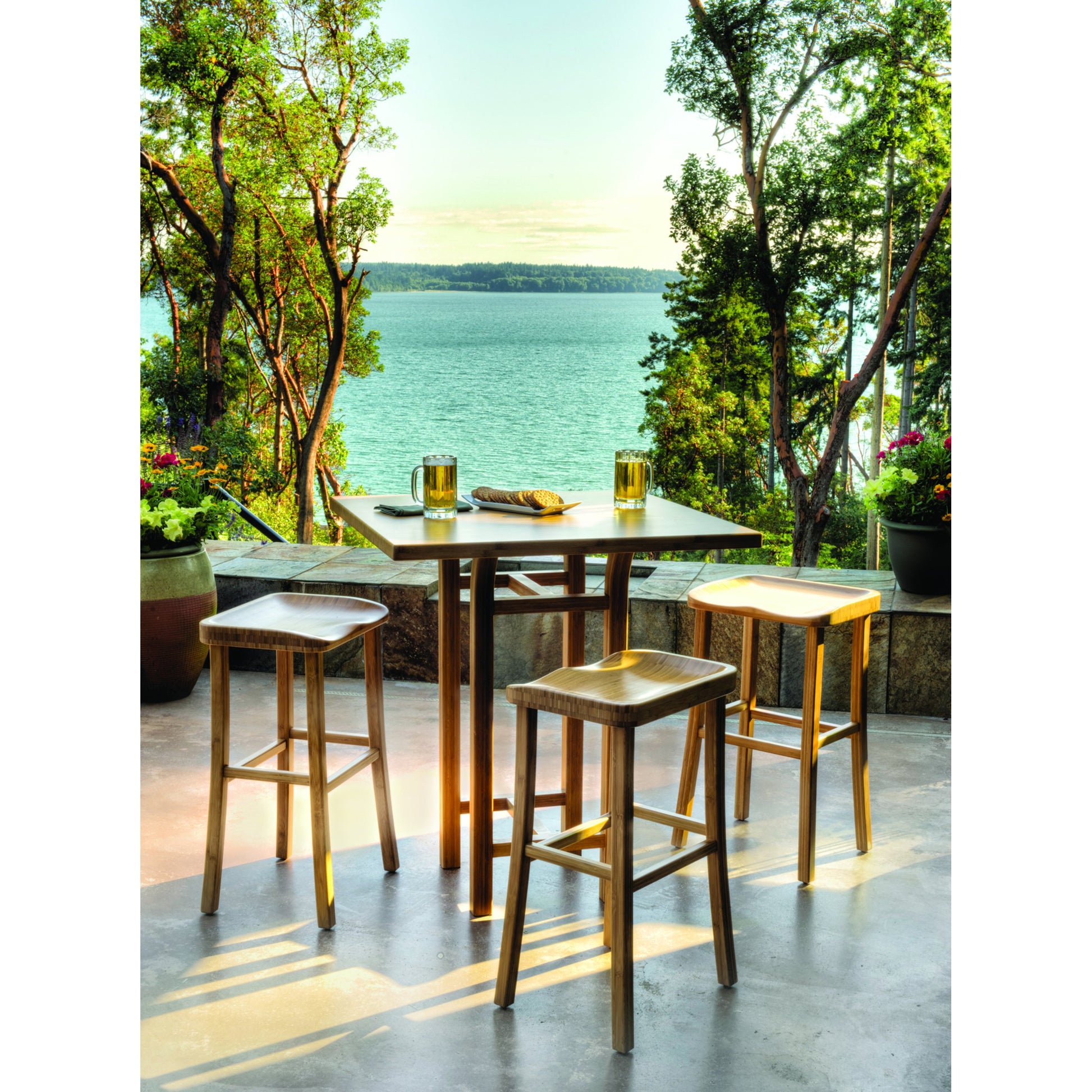 Tulip Bar Height Table by Greenington in caramelized. Made from 100% bamboo in a modern style.
