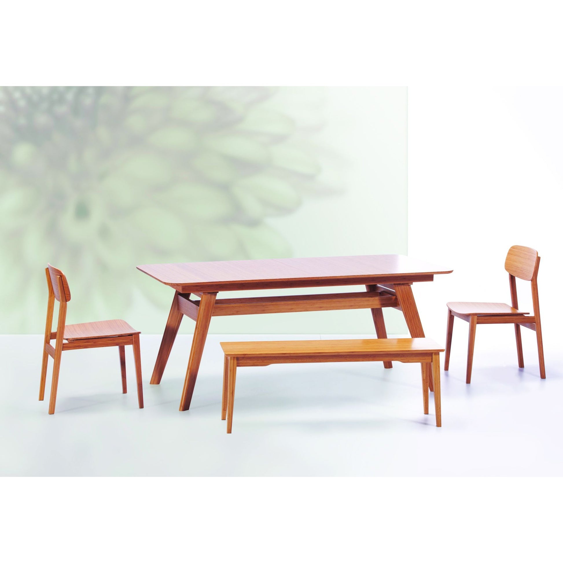 Currant Extendable Dining Table by Greenington in caramelized. Made from 100% bamboo in a modern style.