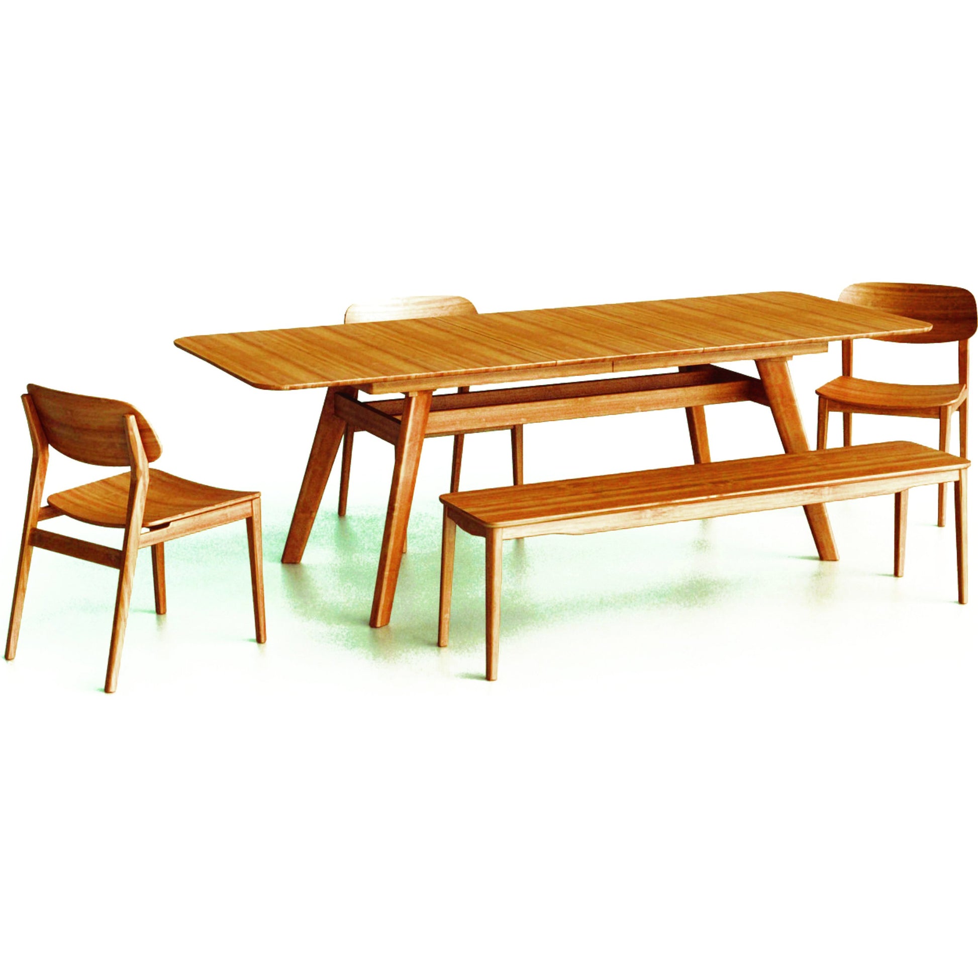 Currant Extendable Dining Table by Greenington in caramelized. Made from 100% bamboo in a modern style.