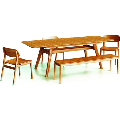 Currant Extendable Dining Table by Greenington in caramelized. Made from 100% bamboo in a modern style.