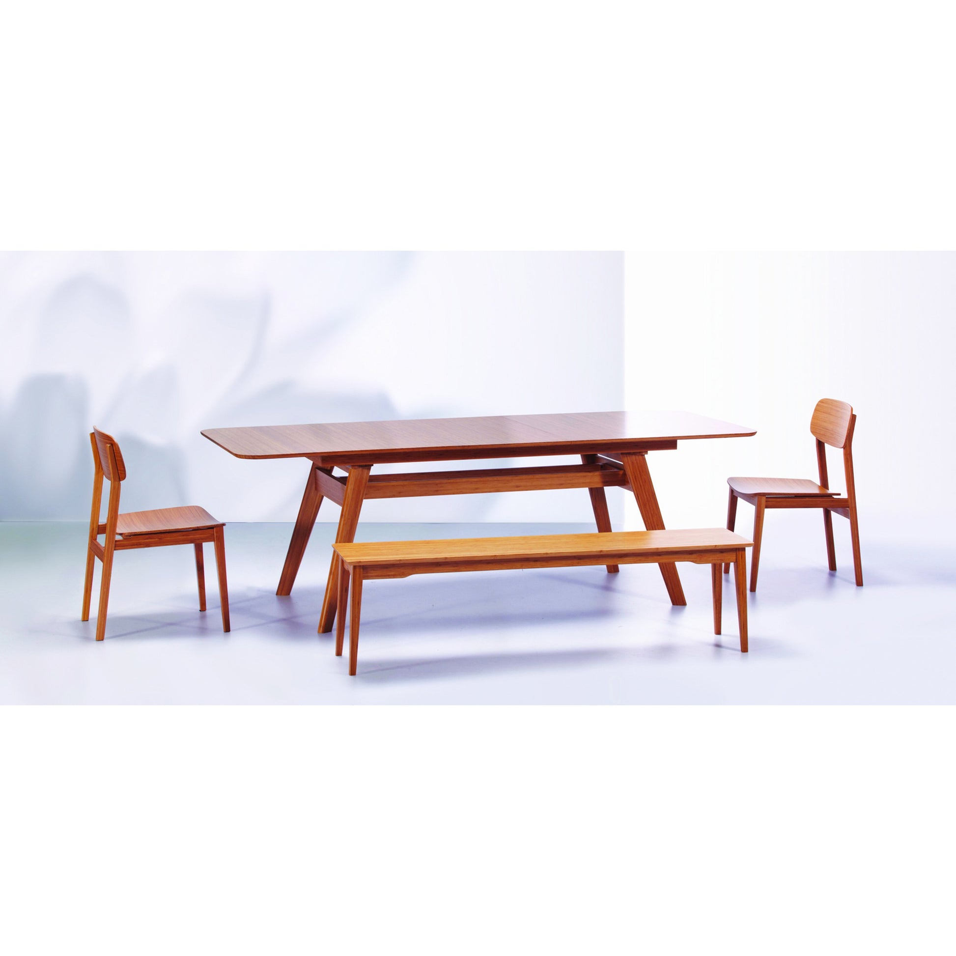 Currant Extendable Dining Table by Greenington in caramelized. Made from 100% bamboo in a modern style.
