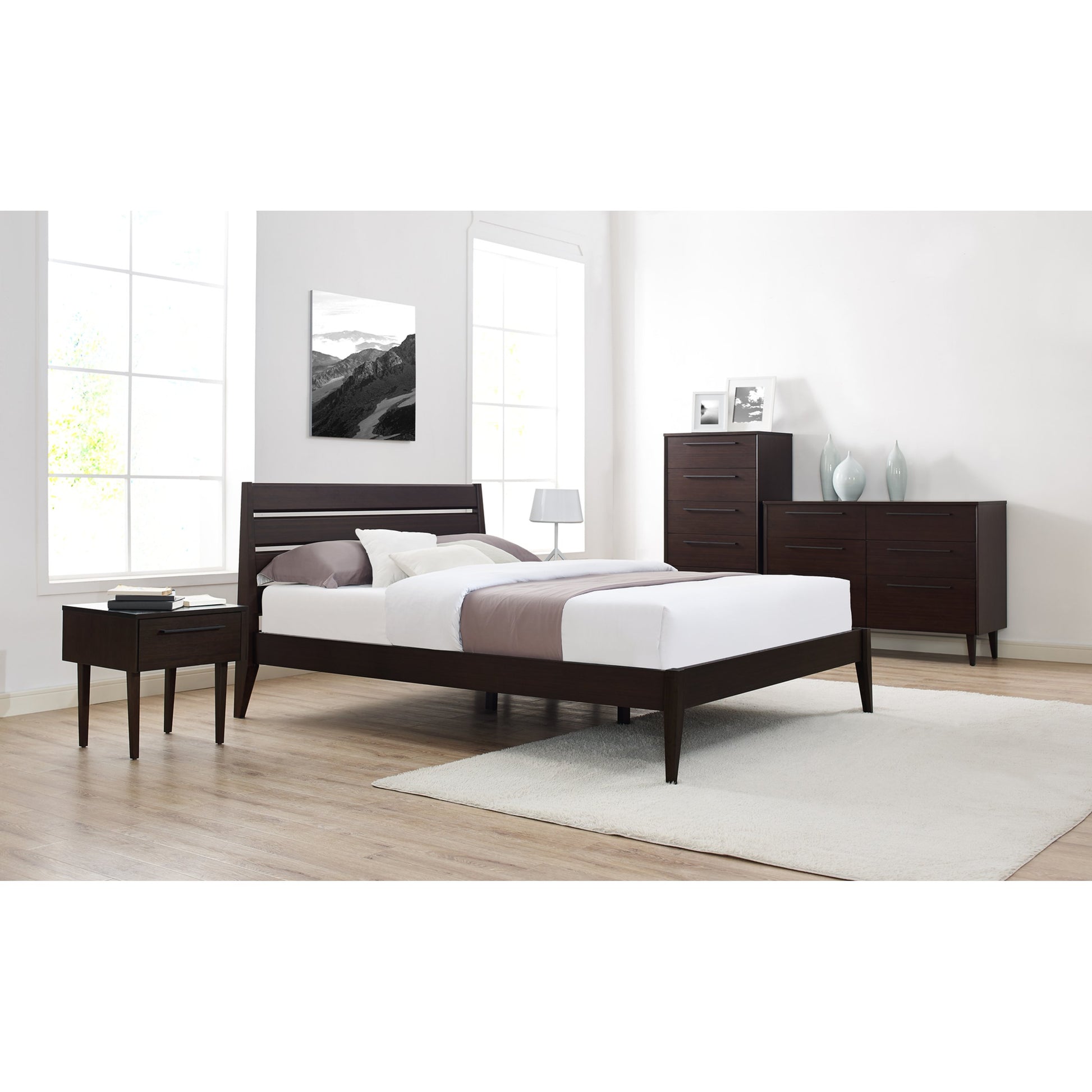 Sienna Platform Bed by Greenington in caramelized. Made from 100% bamboo in a modern style.