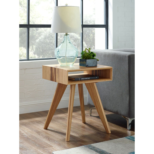 Azara Tiger End Table by Greenington in caramelized, exotic tiger. Made from 100% bamboo in a modern style.