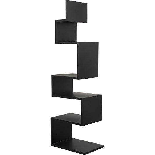 Laszlo Bookcase by Noir in black. Made from metal in a modern style.