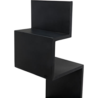 Laszlo Bookcase by Noir in black. Made from metal in a modern style.