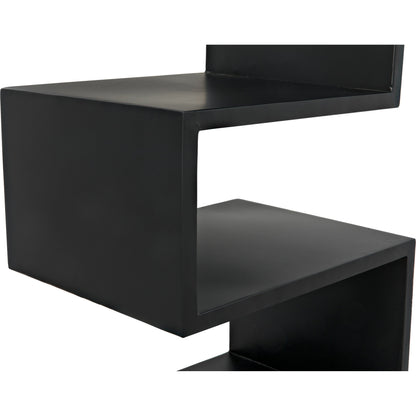 Laszlo Bookcase by Noir in black. Made from metal in a modern style.