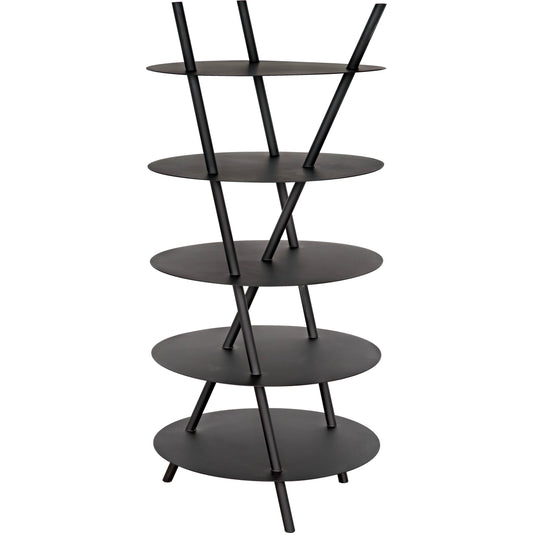 Gautama Shelf by Noir in matte black. Made from industrial steel in a modern style.
