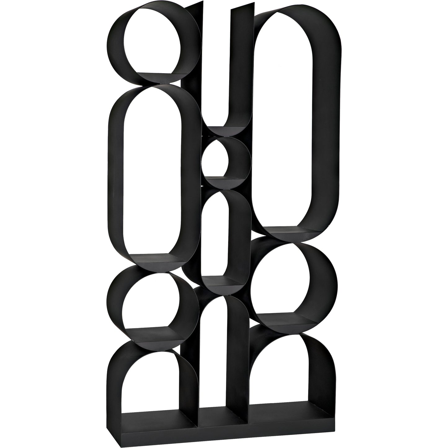 001 SI-1975482 | Primary Silo | Letty Bookcase by Noir in matte black. Made from industrial steel in a modern style.