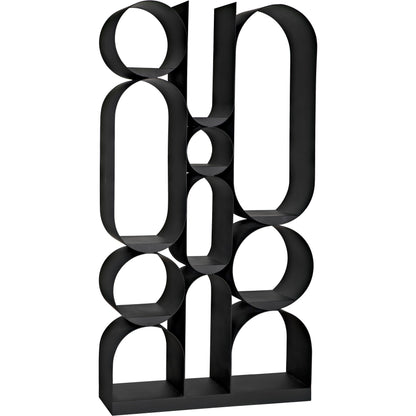 Letty Bookcase by Noir in matte black. Made from industrial steel in a modern style.