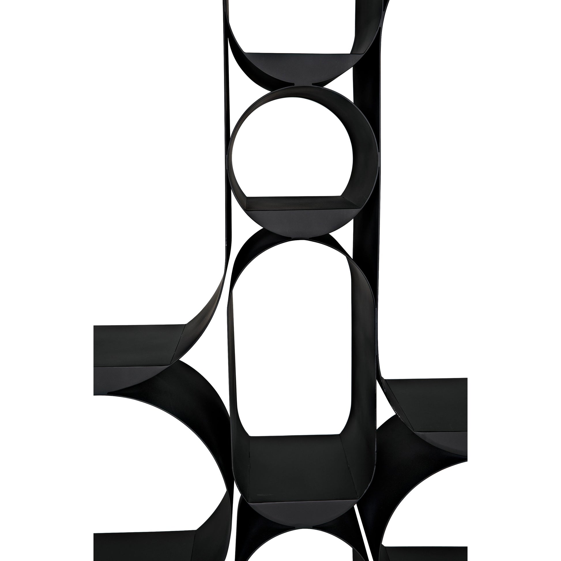 Letty Bookcase by Noir in matte black. Made from industrial steel in a modern style.