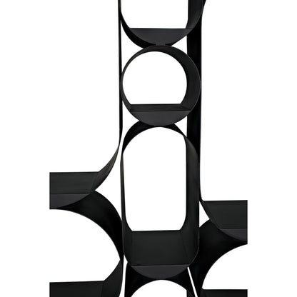 Letty Bookcase by Noir in matte black. Made from industrial steel in a modern style.