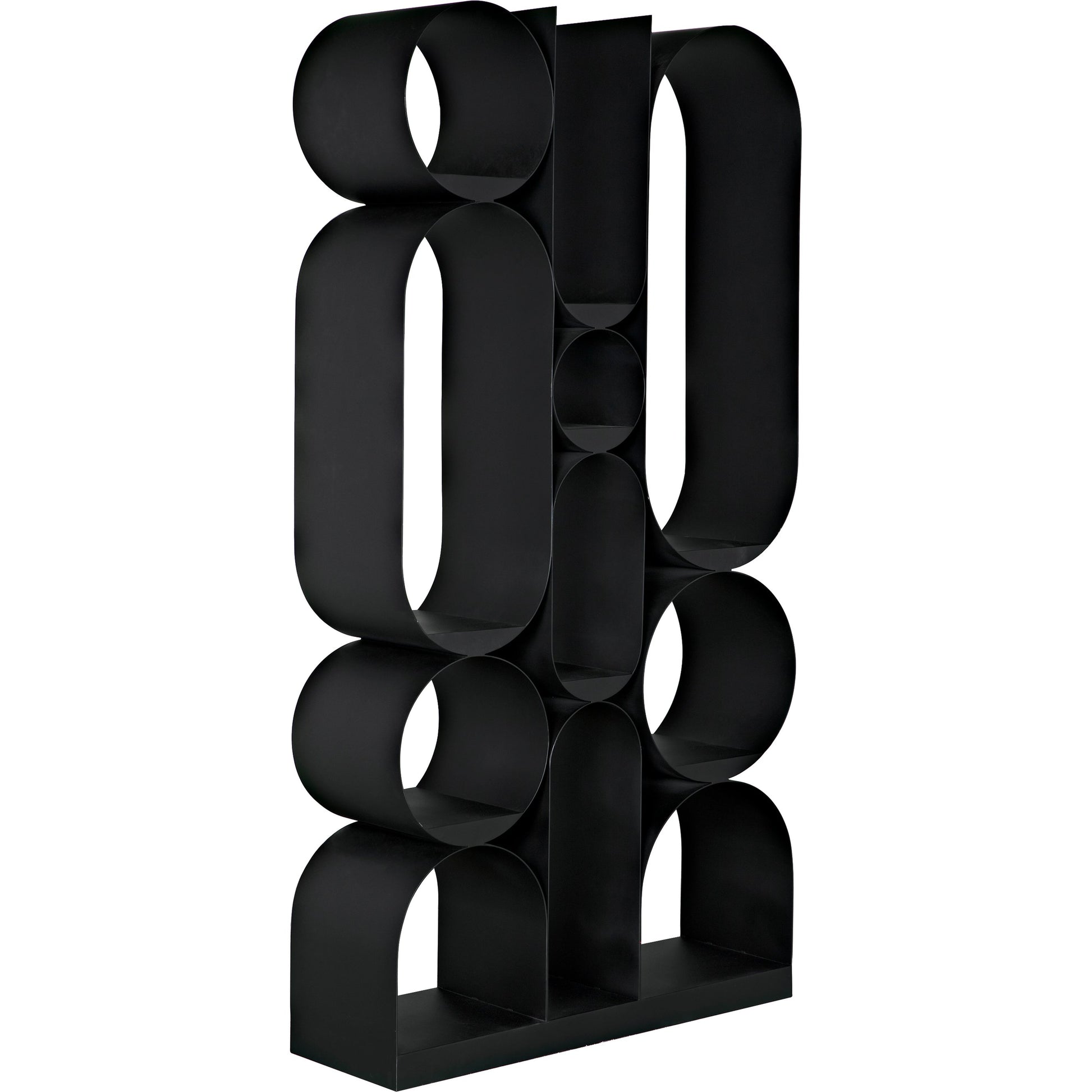 Letty Bookcase by Noir in matte black. Made from industrial steel in a modern style.